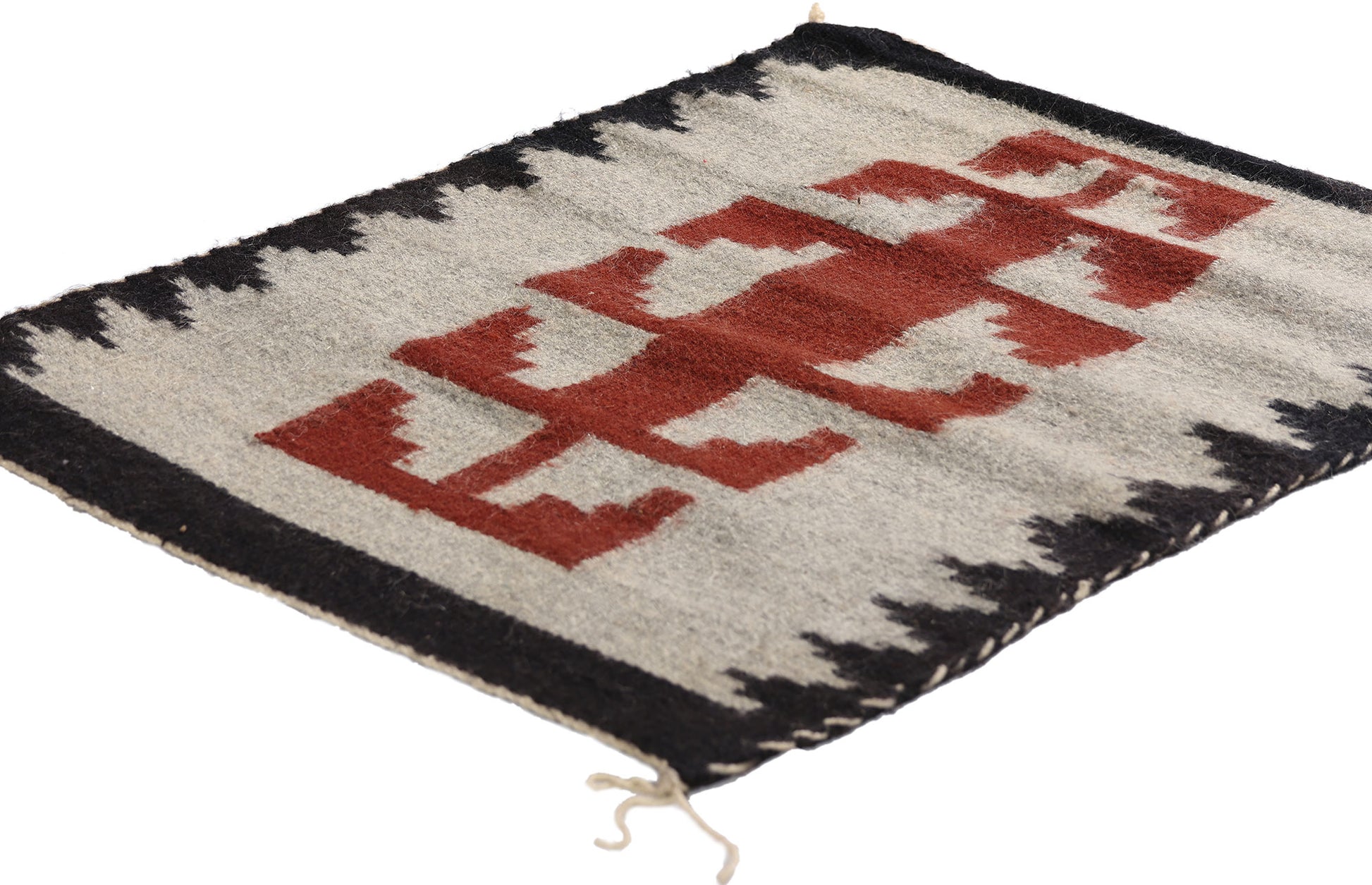 2 x 2 Gray Antique Klagetoh Navajo Rug 79334
