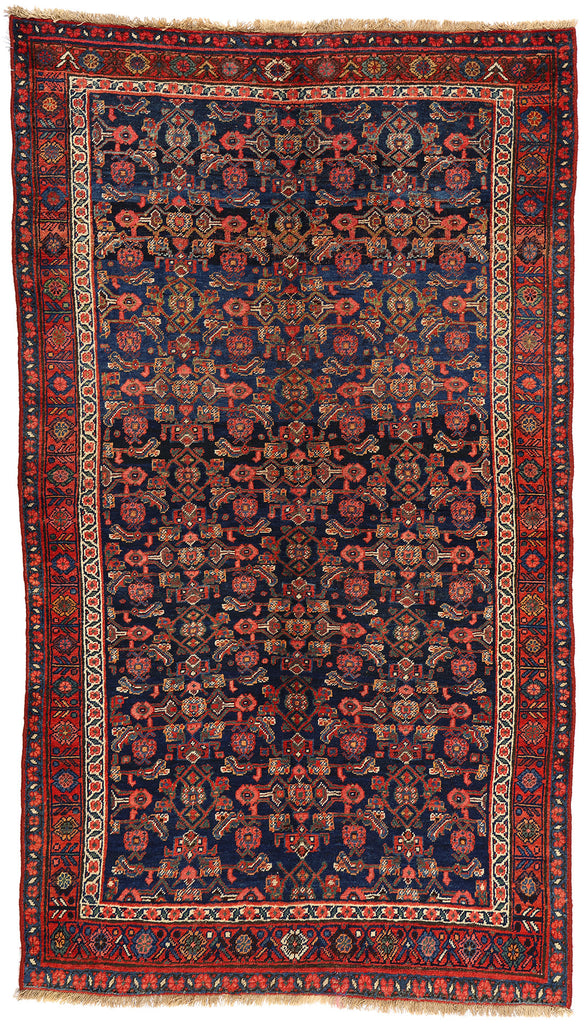 4 x 7 Antique Navy Blue Persian Bijar Rug 60891