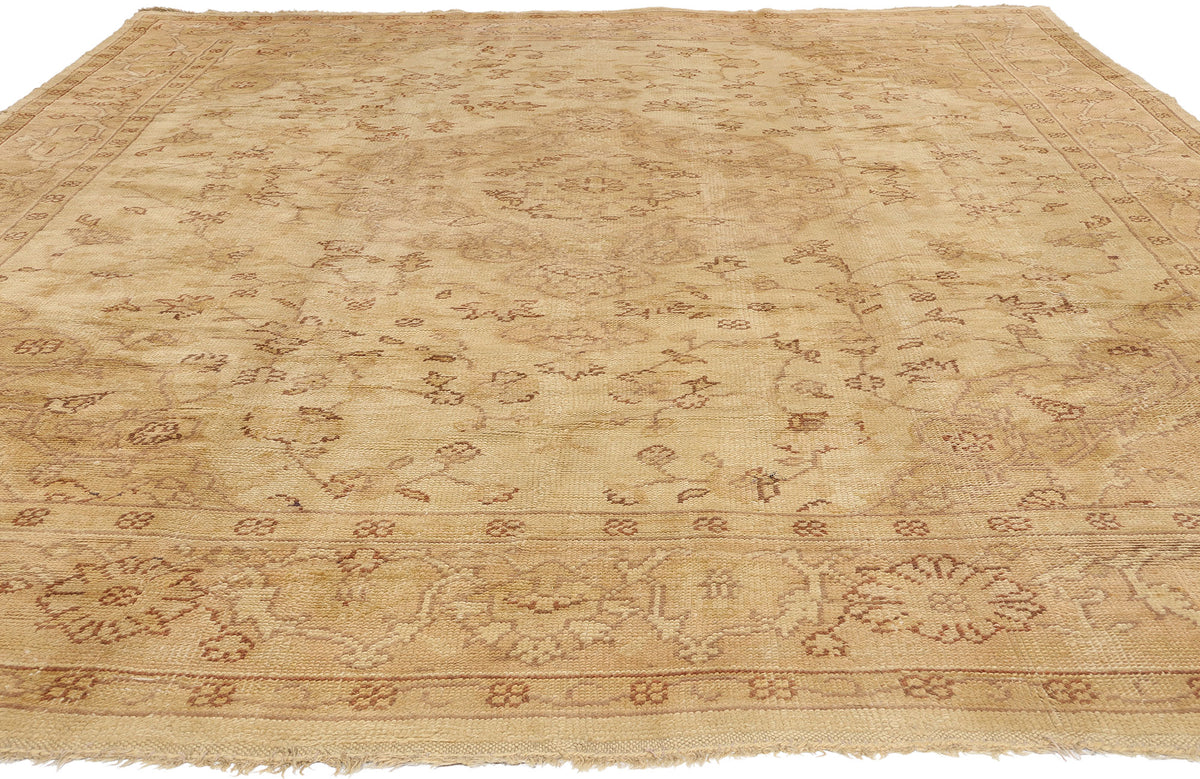 10 x 14 - Gold Antique Turkish Oushak Rug - 74056