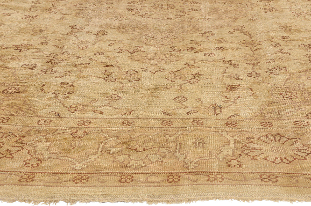 10 x 14 - Gold Antique Turkish Oushak Rug - 74056