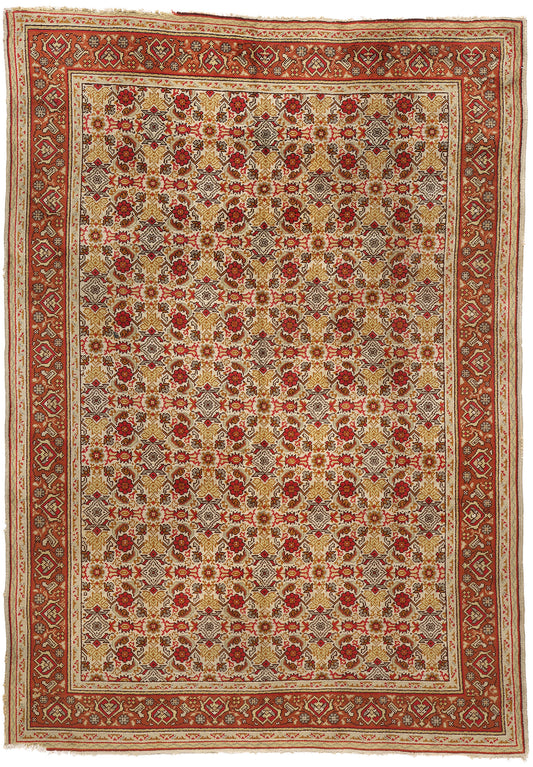 8 x 11 Antique Turkish Oushak Rug 79086