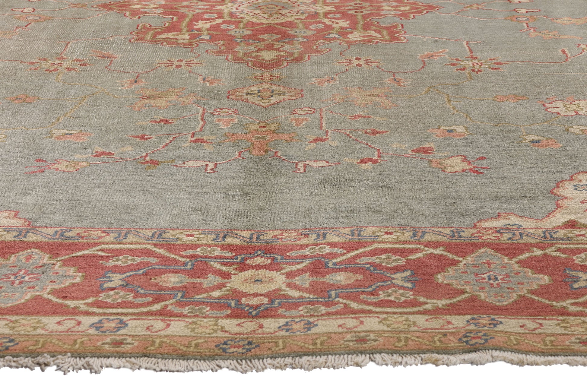 8 x 11 Antique Turkish Oushak Rug 77357