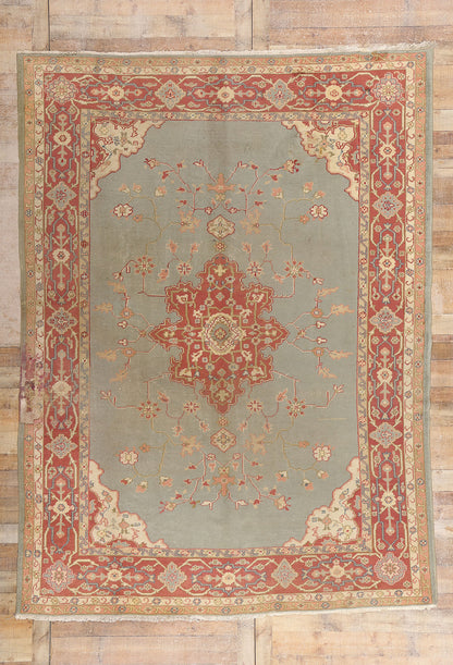 8 x 11 Antique Turkish Oushak Rug 77357