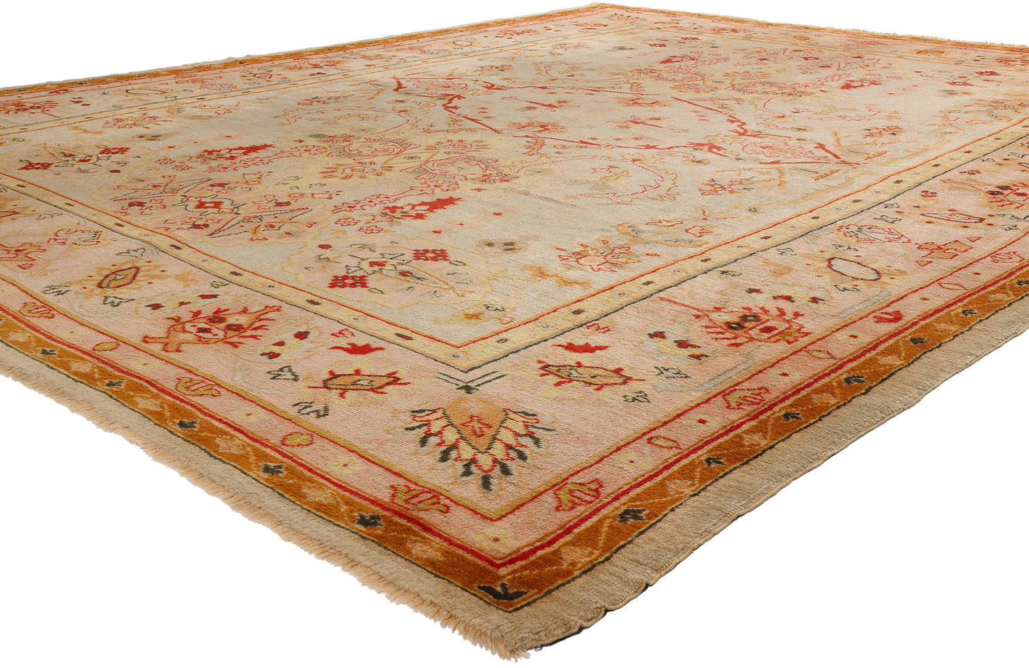 12 x 15 Antique Pastel Turkish Oushak Rug 79232
