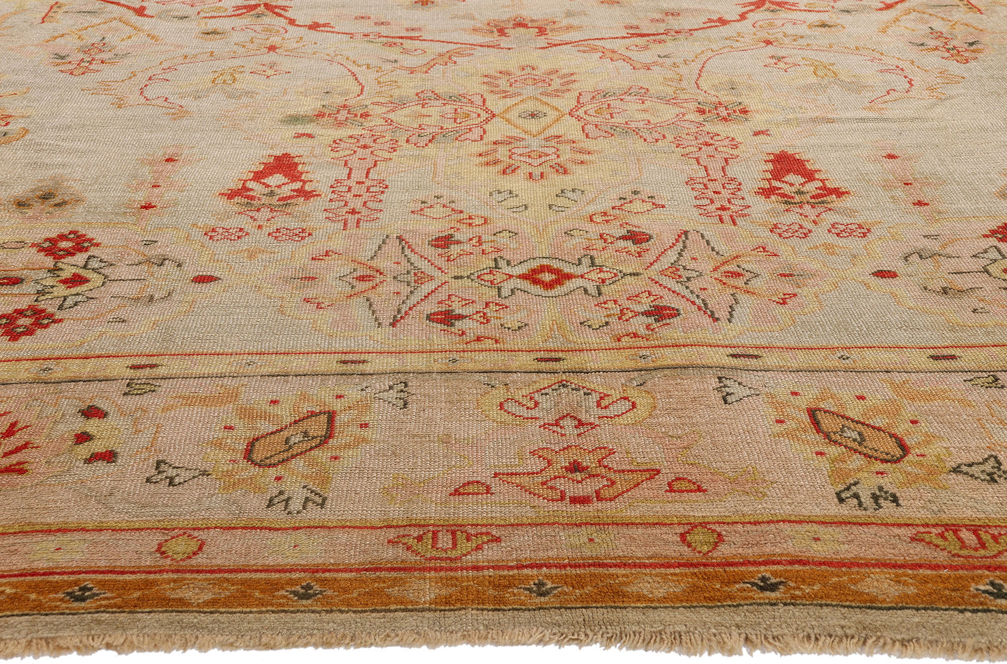 12 x 15 Antique Pastel Turkish Oushak Rug 79232