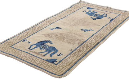 2 x 4 Antique Chinese Peking Pictorial Rug 79071