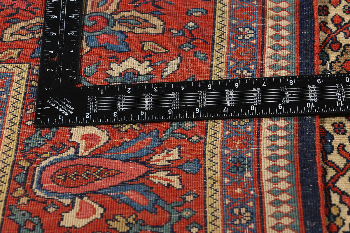 9 x 11 - Beige Antique Persian Farahan Rug - 74980