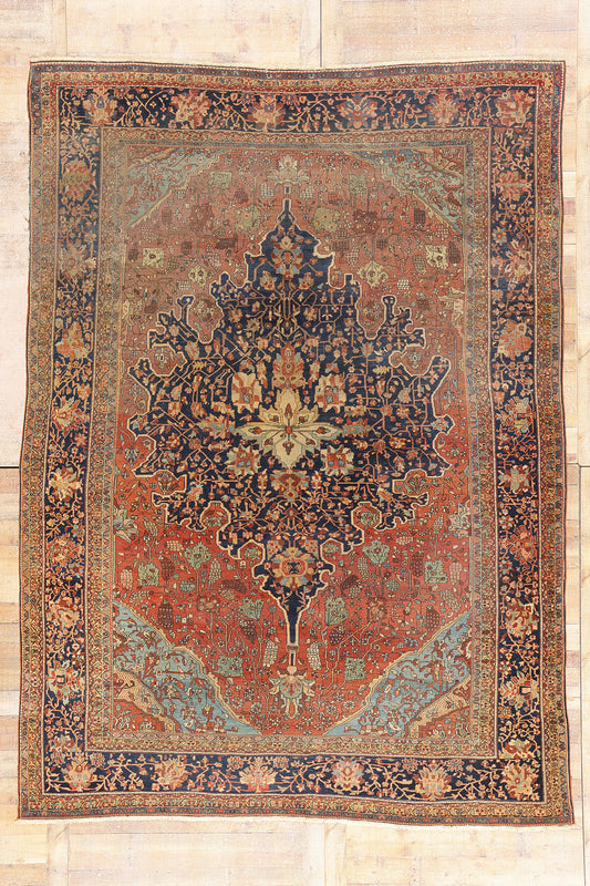 9 x 12 Antique Persian Farahan Rug 79211