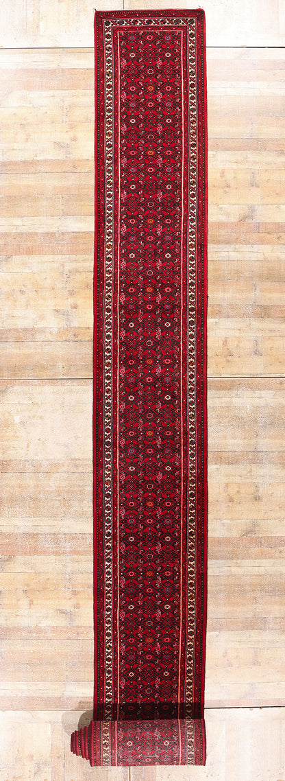 3 x 38 Antique Persian Hussainabad Hamadan Rug 79255