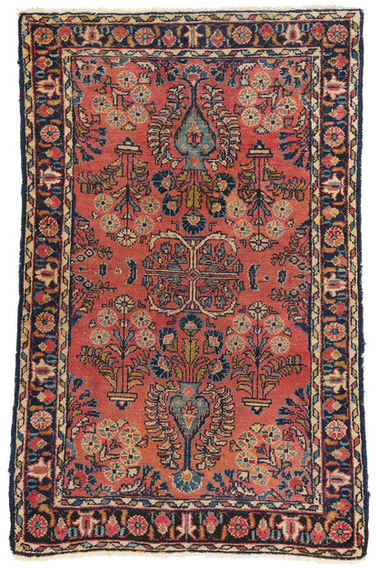 3 x 4 Antique Persian Hussainabad Hamadan Rug 78947