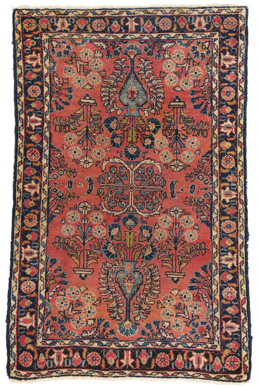 3 x 4 Antique Persian Hussainabad Hamadan Rug 78947