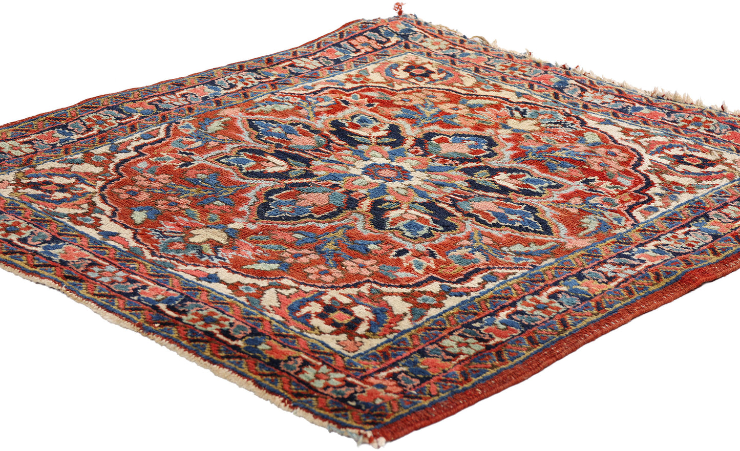 3 x 3 Red Antique Persian Heriz Rug 79317