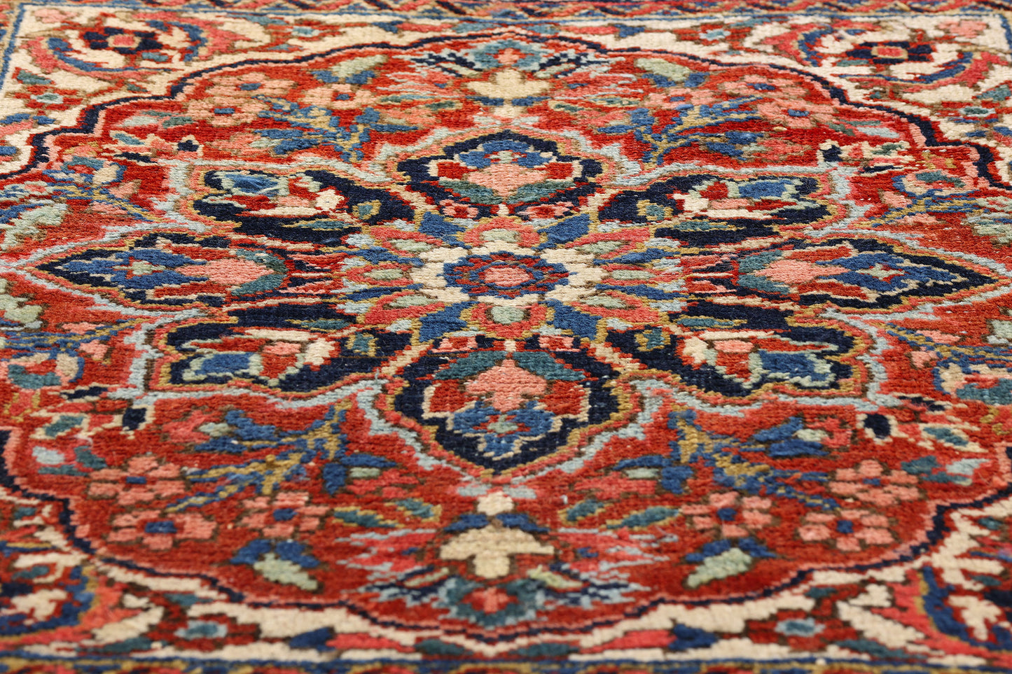 3 x 3 Red Antique Persian Heriz Rug 79317