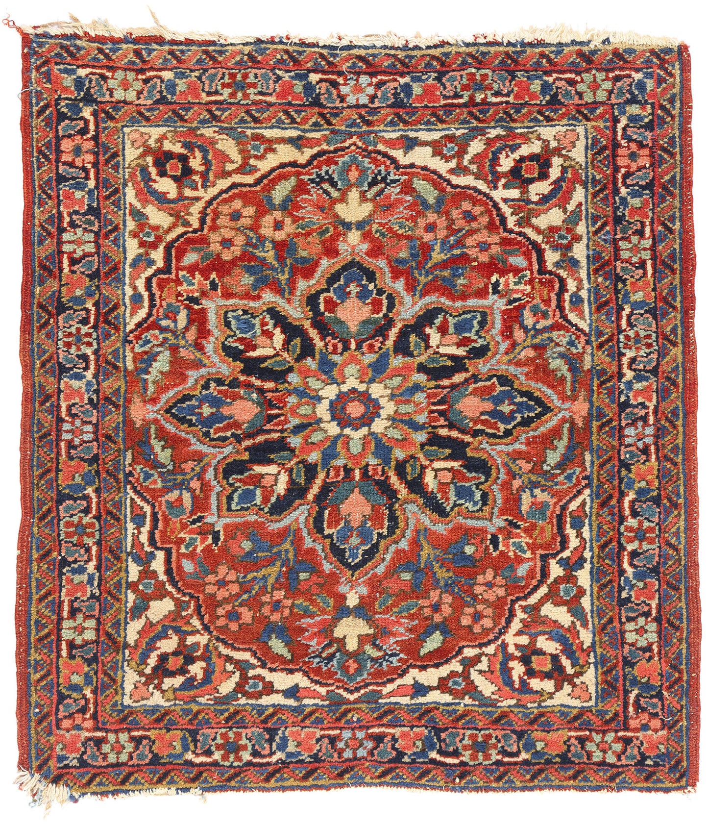 3 x 3 Red Antique Persian Heriz Rug 79317