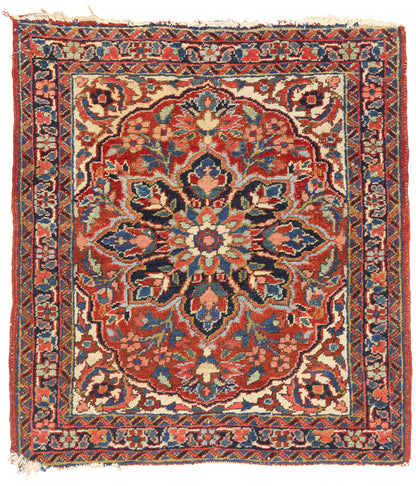 3 x 3 Red Antique Persian Heriz Rug 79317