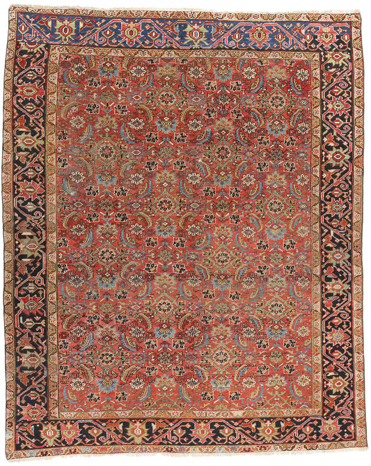 8 x 10 Antique Persian Heriz Rug 90005
