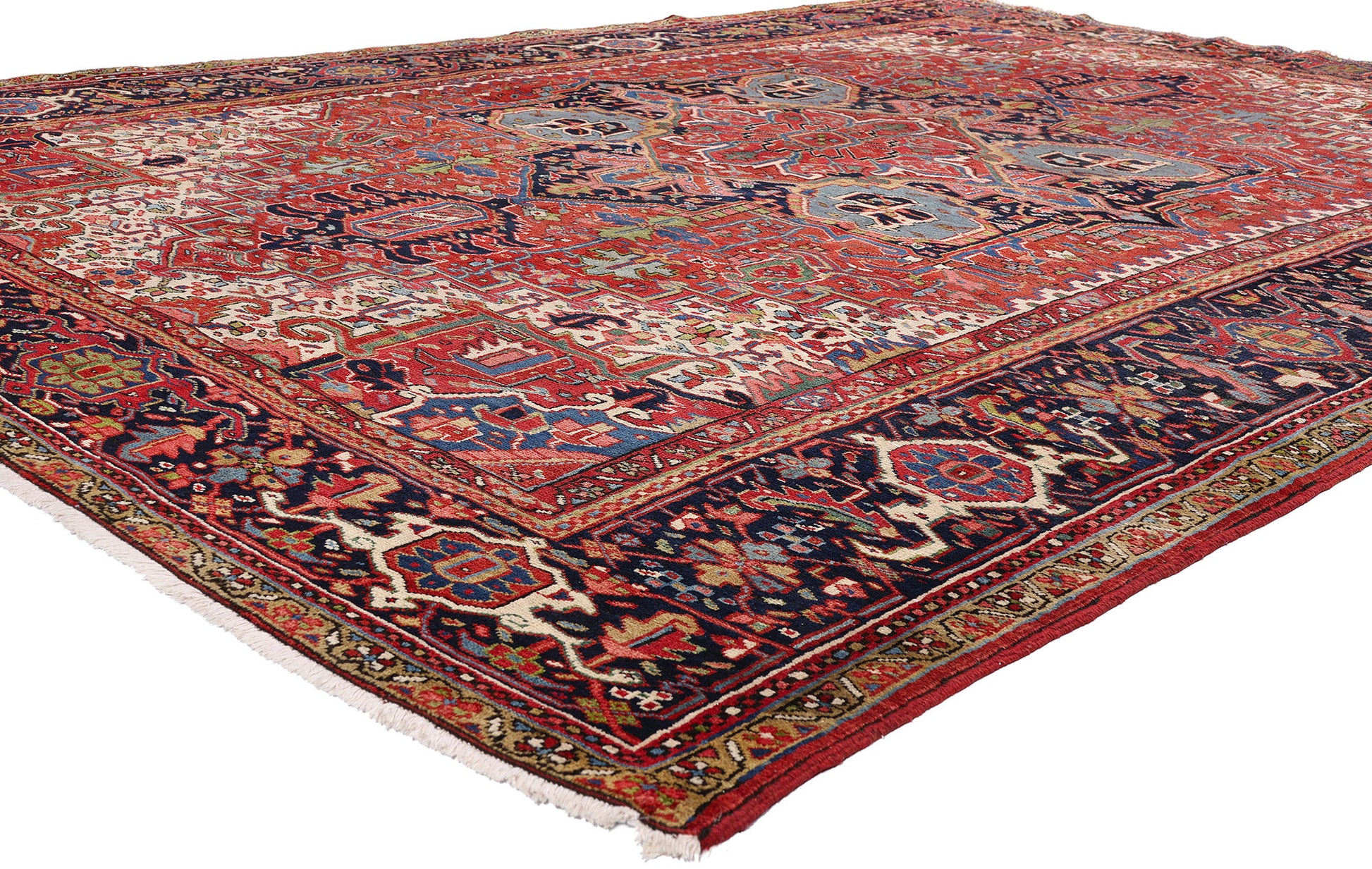 9 x 12 Red Antique Persian Heriz Rug 61485