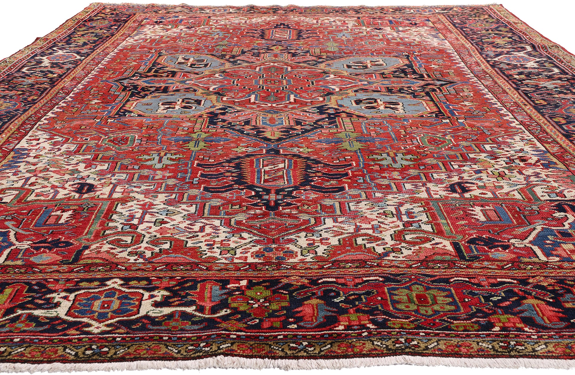 9 x 12 Red Antique Persian Heriz Rug 61485