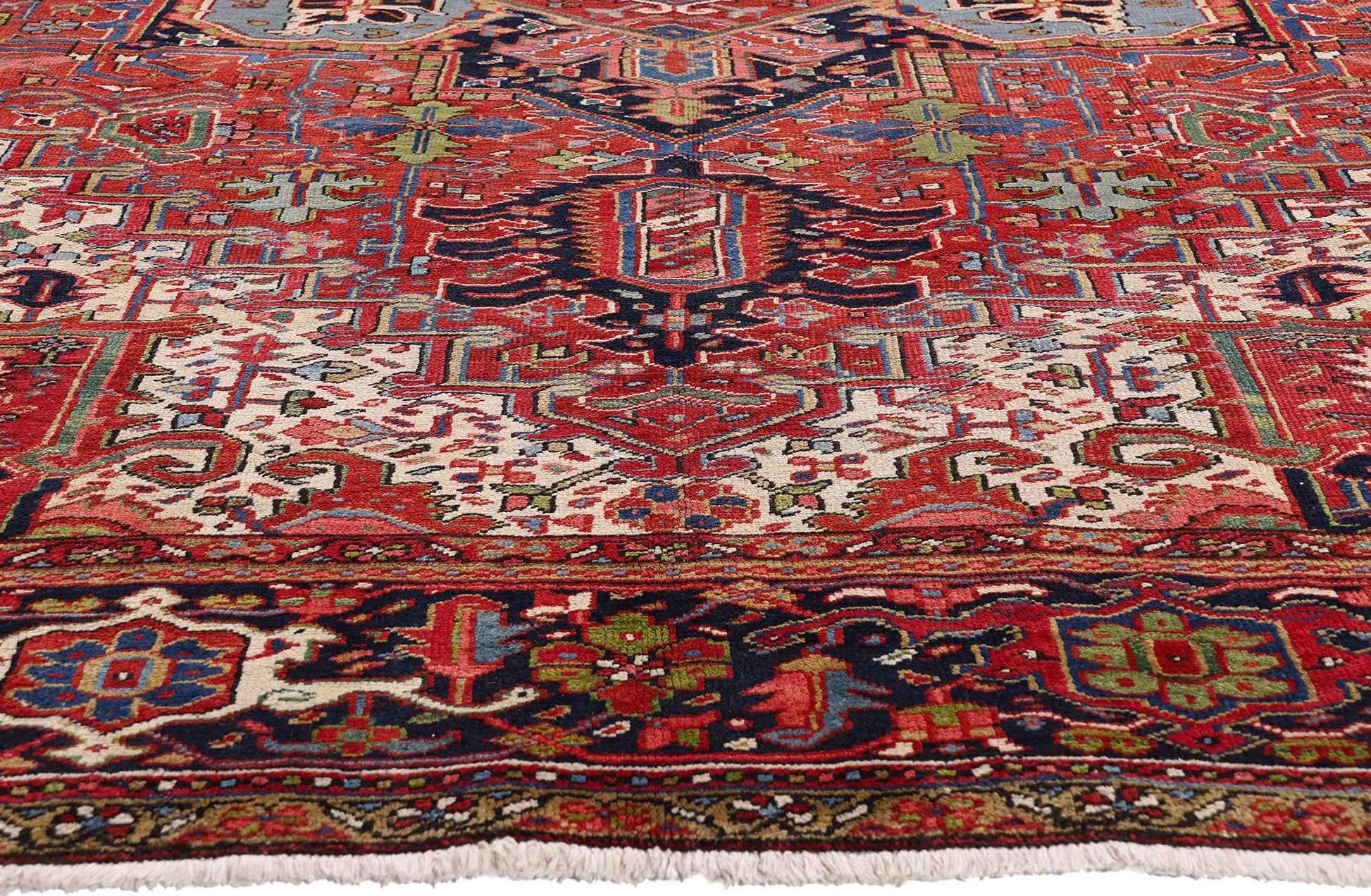 9 x 12 Red Antique Persian Heriz Rug 61485
