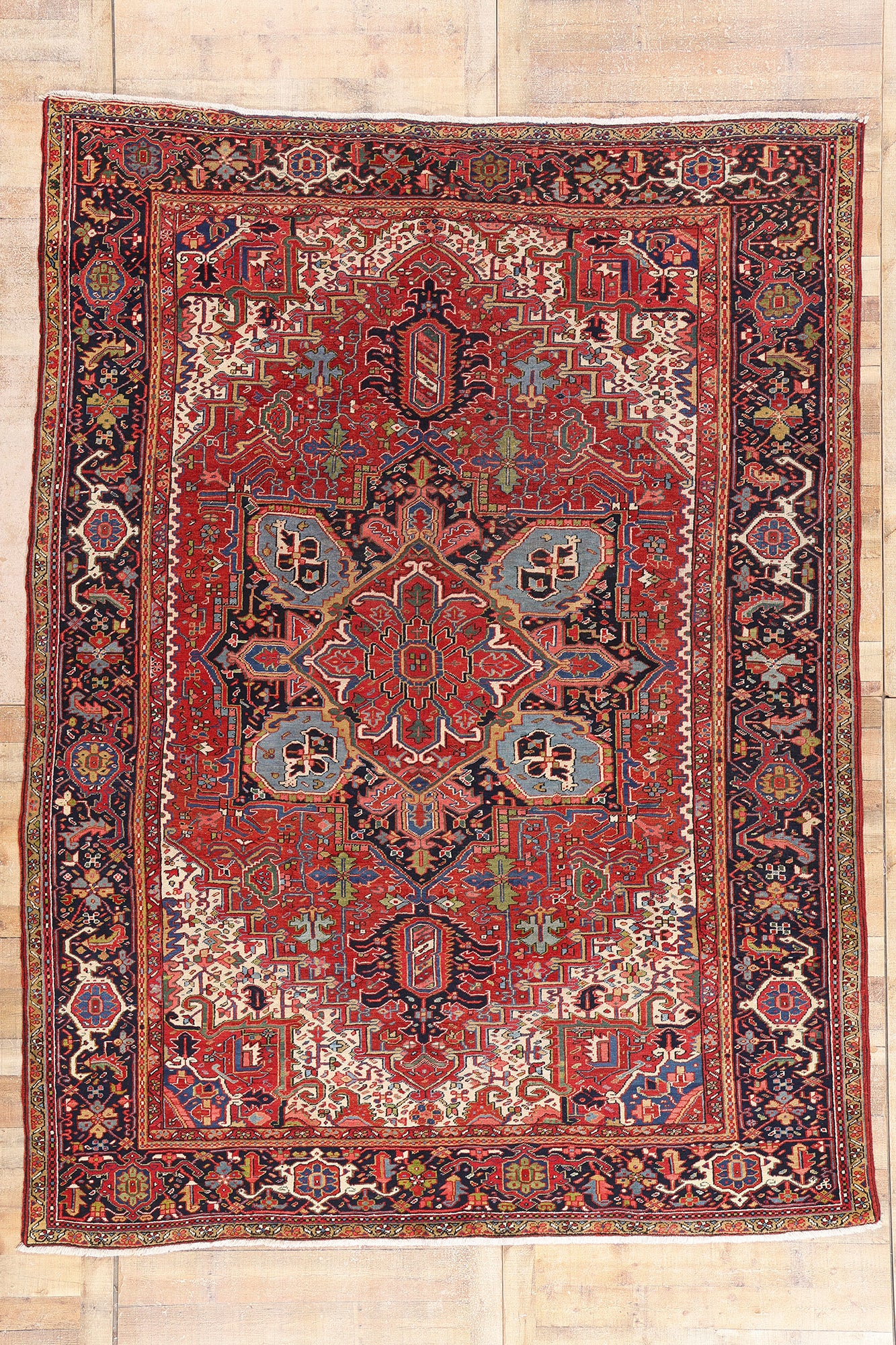 9 x 12 Red Antique Persian Heriz Rug 61485