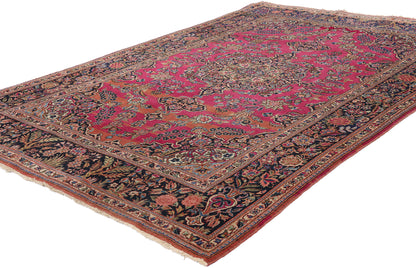 4 x 7 Antique Persian Kashan Rug 79270