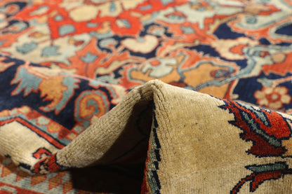 7 x 10 Antique Persian Mohtasham Kashan Rug 79174