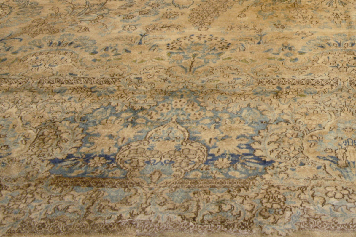 12 x 18 - Beige Antique Persian Kerman Rug - 73654