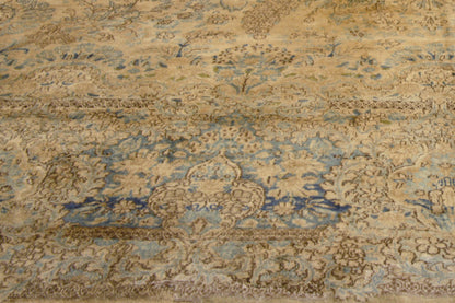 12 x 18 - Beige Antique Persian Kerman Rug - 73654