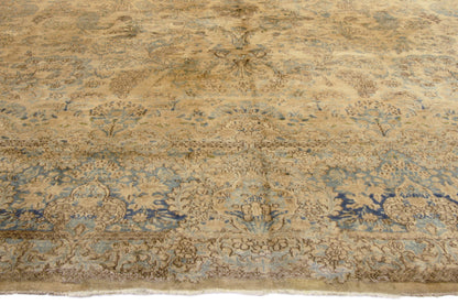 12 x 18 - Beige Antique Persian Kerman Rug - 73654