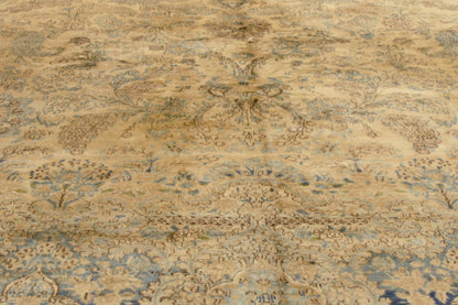 12 x 18 - Beige Antique Persian Kerman Rug - 73654