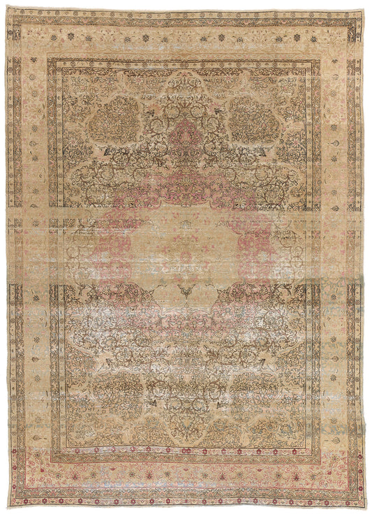 9 x 13 Antique Persian Kermanshah Rug- 72742
