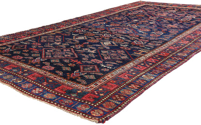 5 x 10 Navy Blue Antique Persian Kurd Rug 61418