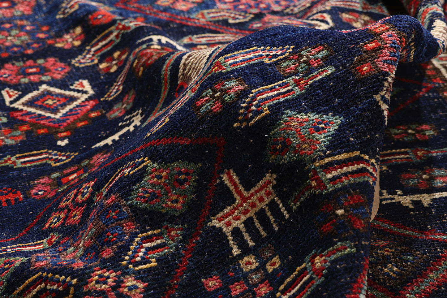 5 x 10 Navy Blue Antique Persian Kurd Rug 61418