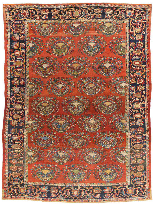 10 x 14 Red Antique Persian Lilihan Rug 61509