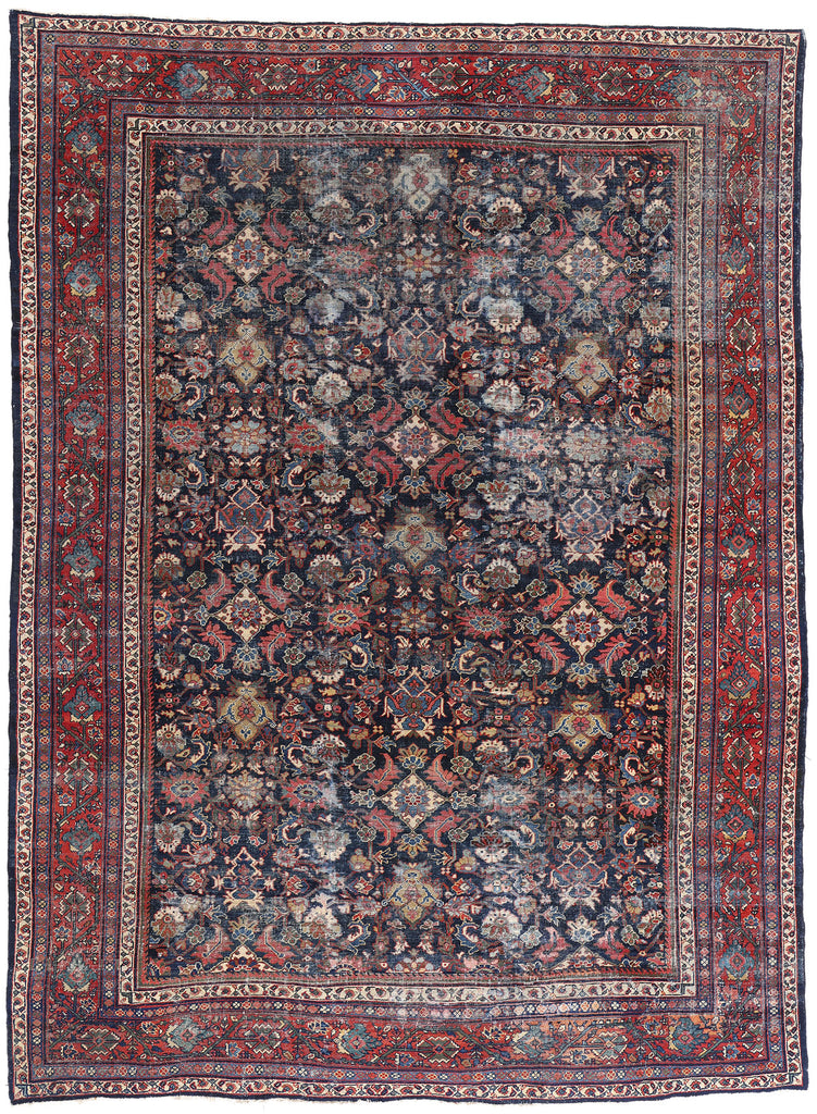 10 x 14 - Navy Blue Antique Persian Mahal Rug - 78529