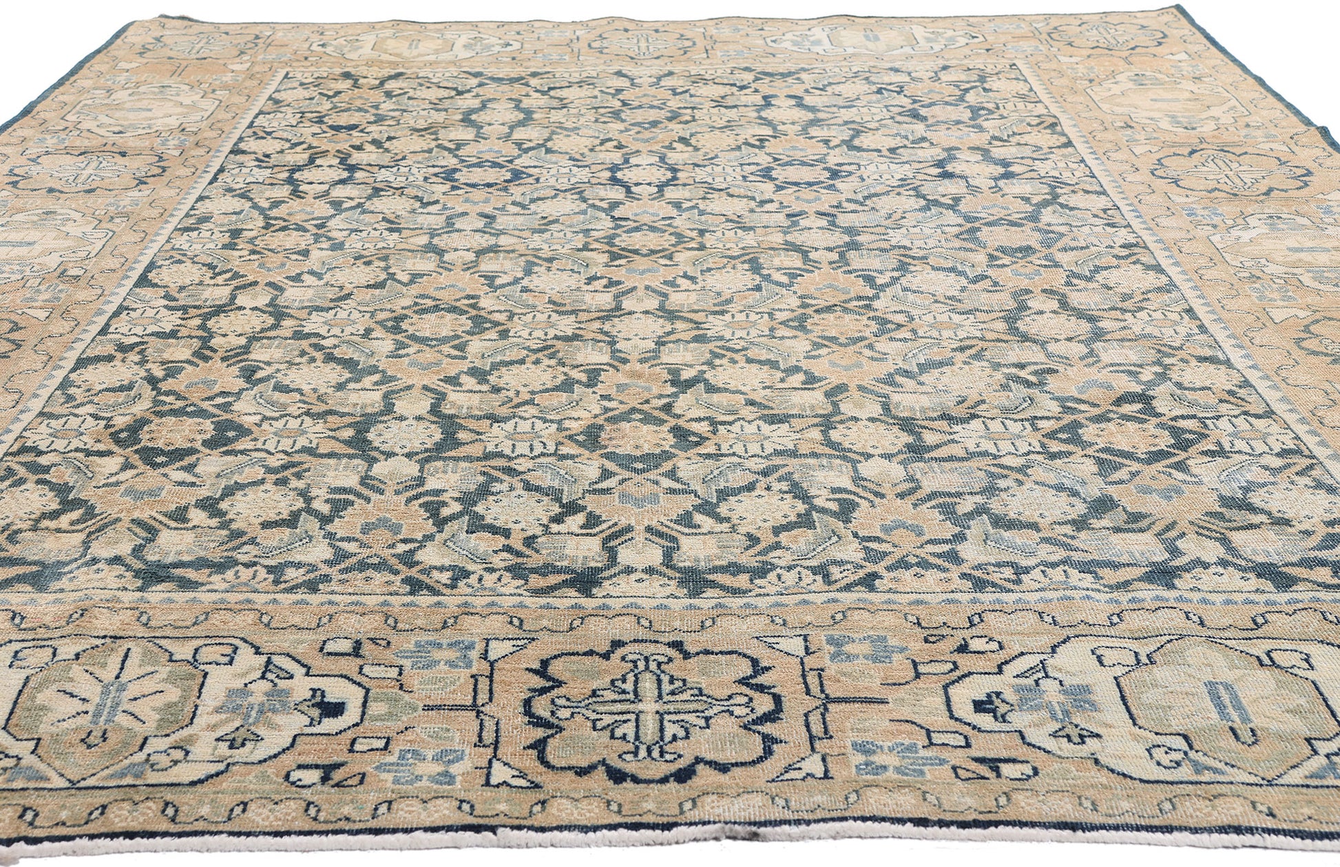 7 x 10 Navy Blue Antique Persian Mahal Rug 61520