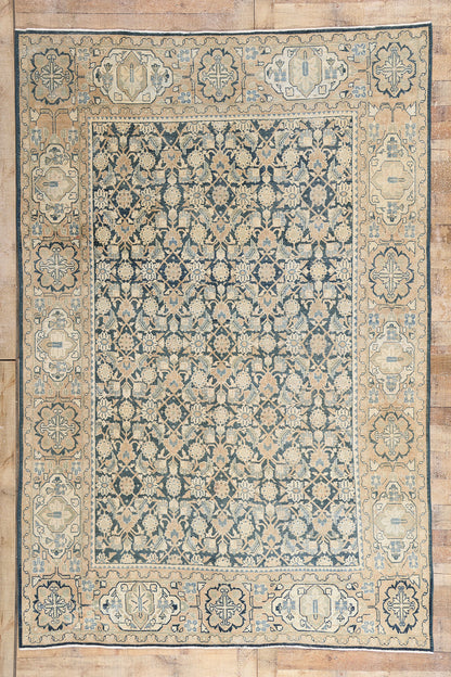 7 x 10 Navy Blue Antique Persian Mahal Rug 61520