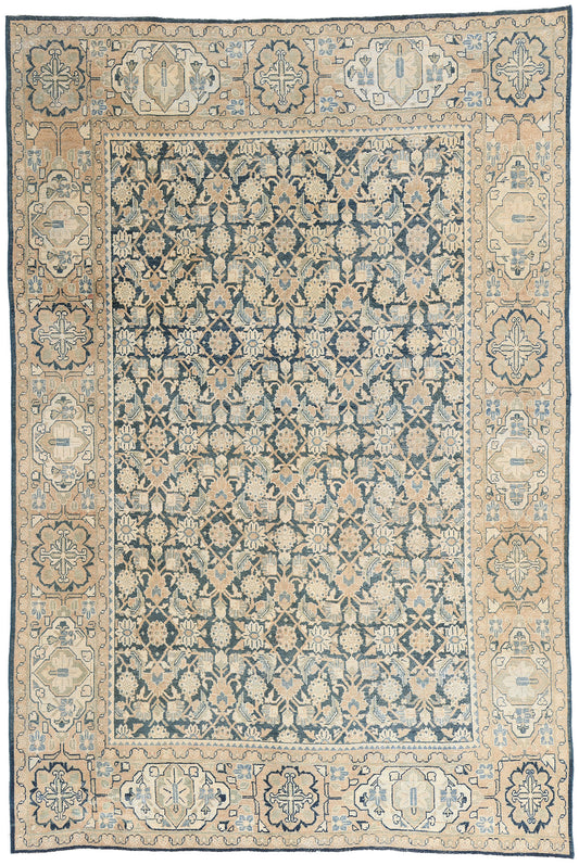 7 x 10 Navy Blue Antique Persian Mahal Rug 61520