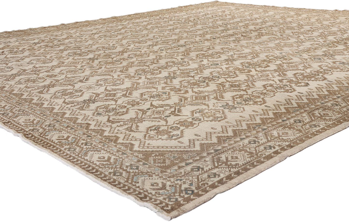 11 x 12 Distressed Beige Antique Persian Malayer Rug 61529