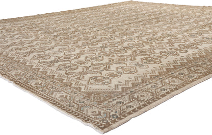 11 x 12 Distressed Beige Antique Persian Malayer Rug 61529