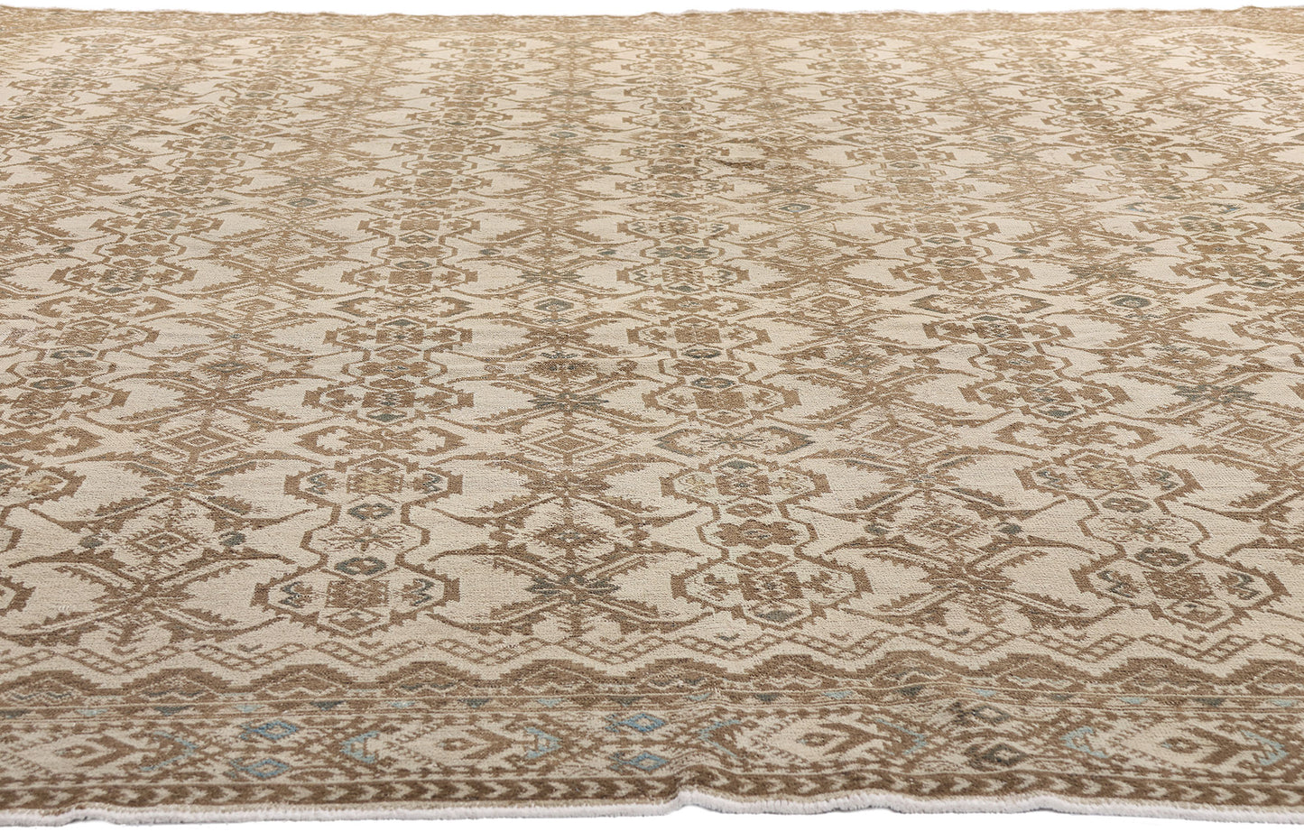 11 x 12 Distressed Beige Antique Persian Malayer Rug 61529