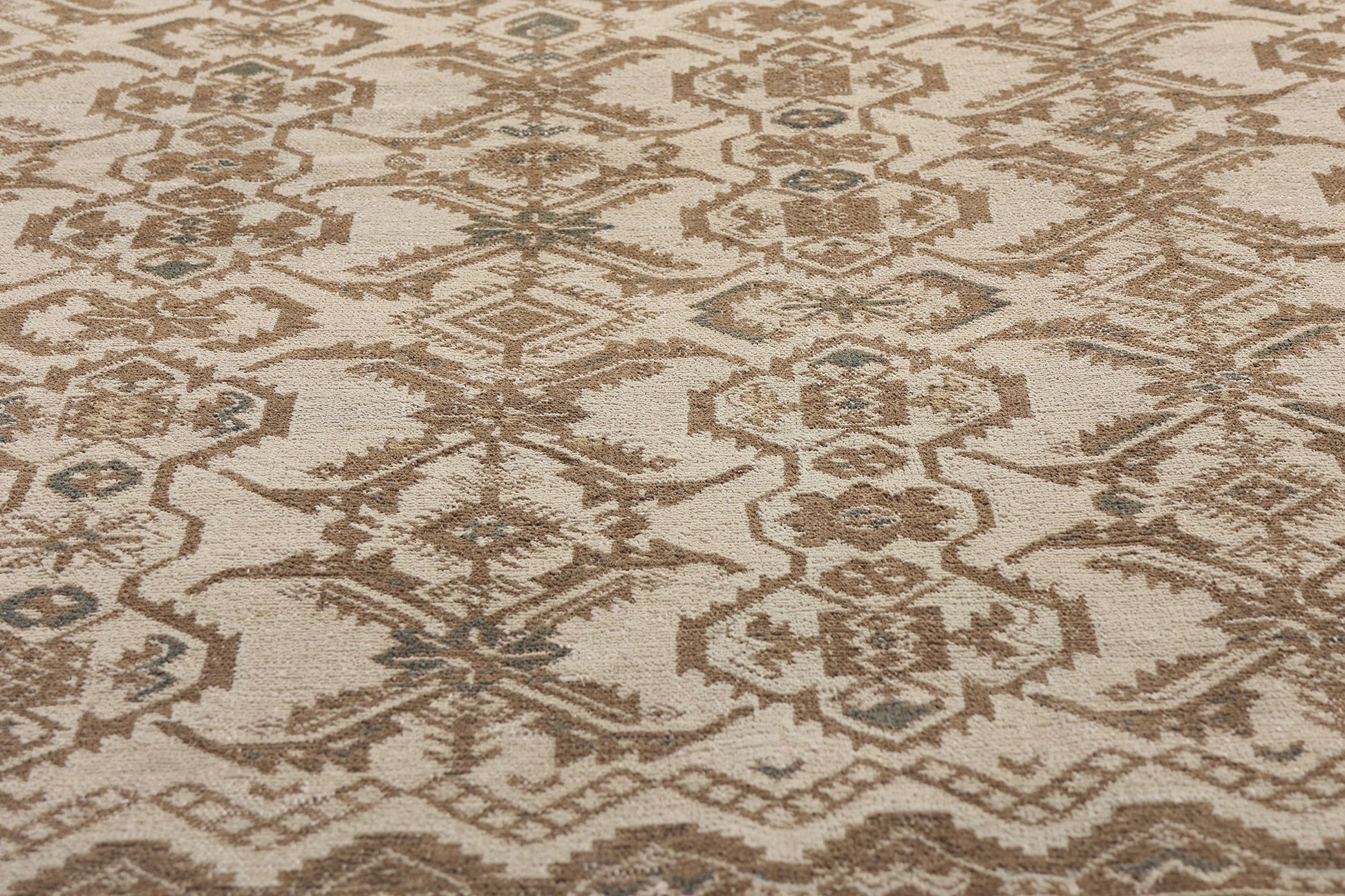11 x 12 Distressed Beige Antique Persian Malayer Rug 61529