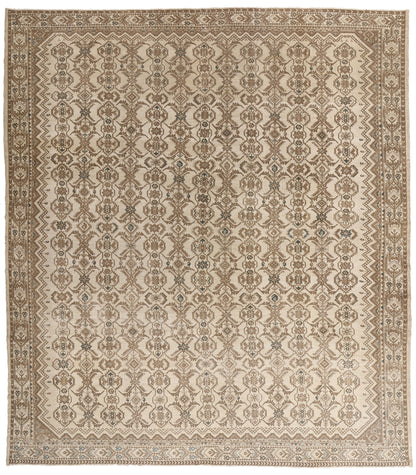 11 x 12 Distressed Beige Antique Persian Malayer Rug 61529
