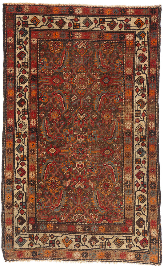 3 x 6 Earth-Tone Antique Persian Malayer Rug 79308