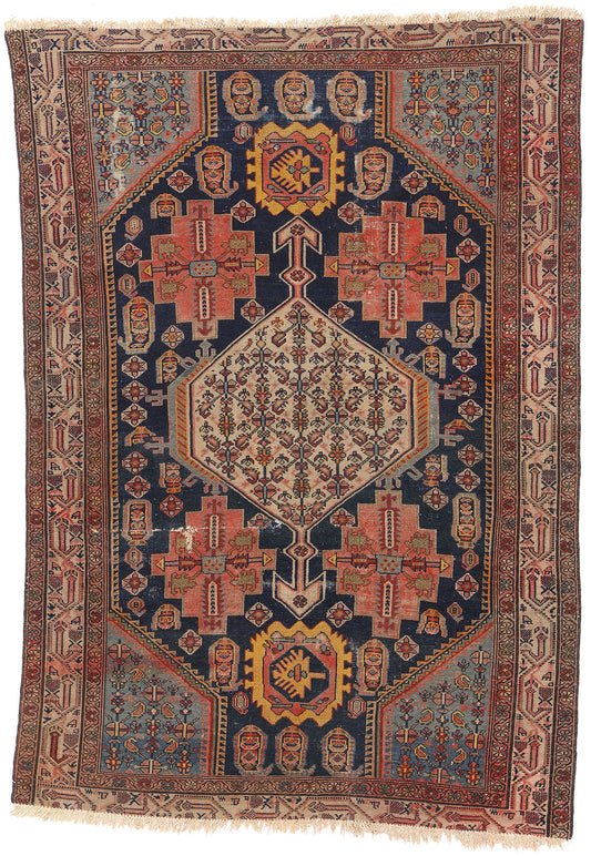 4 x 6 Antique Persian Malayer Rug 79173
