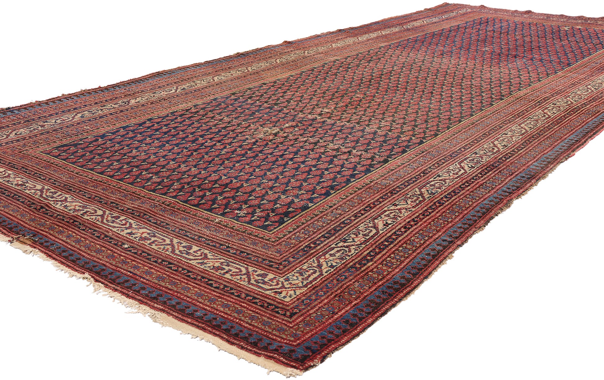 5 x 13 Navy Blue Antique Persian Malayer Rug 79324
