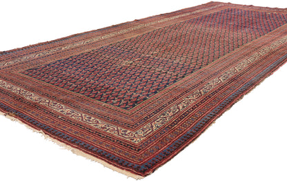 5 x 13 Navy Blue Antique Persian Malayer Rug 79324