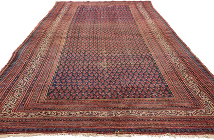 5 x 13 Navy Blue Antique Persian Malayer Rug 79324
