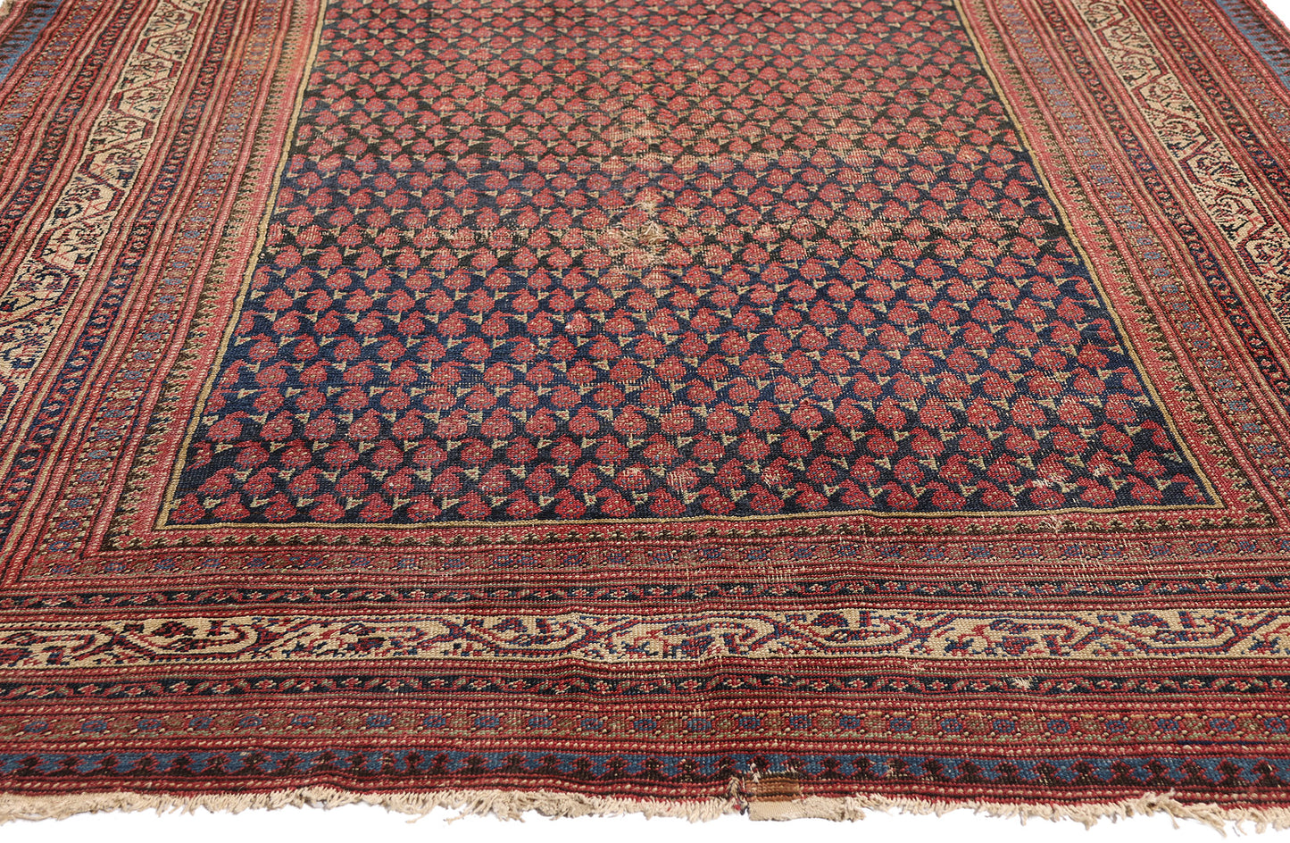 5 x 13 Navy Blue Antique Persian Malayer Rug 79324