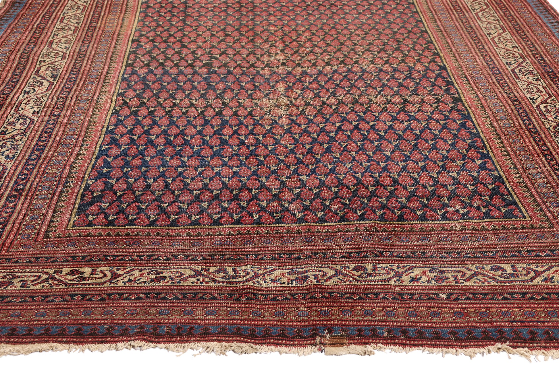 5 x 13 Navy Blue Antique Persian Malayer Rug 79324